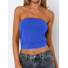image:imageANRABESS Tube Tops for Women Bandeau Strapless Cropped Banded Hem 2026 Summer ClothesRoayl Blue