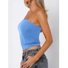 image:imageANRABESS Tube Tops for Women Bandeau Strapless Cropped Banded Hem 2026 Summer ClothesSky Blue
