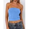image:imageANRABESS Tube Tops for Women Bandeau Strapless Cropped Banded Hem 2026 Summer ClothesSky Blue