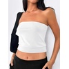 image:imageANRABESS Tube Tops for Women Bandeau Strapless Cropped Banded Hem 2026 Summer ClothesWhite