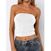 image:imageANRABESS Tube Tops for Women Bandeau Strapless Cropped Banded Hem 2026 Summer ClothesWhite