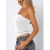 image:imageANRABESS Tube Tops for Women Bandeau Strapless Cropped Banded Hem 2026 Summer ClothesWhite