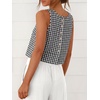 image:imageANRABESS Women Crop Tank Tops High Neck Sleeveless Shirts 2026 Summer Outfits Casual Blouse Beach Vacation ClothesBlack White Plaid
