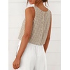 image:imageANRABESS Women Crop Tank Tops High Neck Sleeveless Shirts 2026 Summer Outfits Casual Blouse Beach Vacation ClothesLight Brown White Plaid