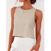 image:imageANRABESS Women Crop Tank Tops High Neck Sleeveless Shirts 2026 Summer Outfits Casual Blouse Beach Vacation ClothesLight Brown White Stripe