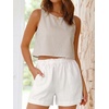 image:imageANRABESS Women Crop Tank Tops High Neck Sleeveless Shirts 2026 Summer Outfits Casual Blouse Beach Vacation ClothesLight Brown White Stripe