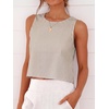 image:imageANRABESS Women Crop Tank Tops High Neck Sleeveless Shirts 2026 Summer Outfits Casual Blouse Beach Vacation ClothesLight Brown White Stripe