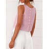 image:imageANRABESS Women Crop Tank Tops High Neck Sleeveless Shirts 2026 Summer Outfits Casual Blouse Beach Vacation ClothesPink White Plaid