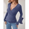 image:imageANRABESS Women Long Sleeve V Neck Shirts  Comfy Soft Sexy SweaterSlim Fit Wrap Top Daily Work Office Vacation Outfits Casual Dressy Spring Fall WinterDark Blue