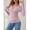 image:imageANRABESS Women Long Sleeve V Neck Shirts  Comfy Soft Sexy SweaterSlim Fit Wrap Top Daily Work Office Vacation Outfits Casual Dressy Spring Fall WinterPink
