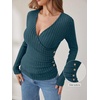 image:imageANRABESS Women Long Sleeve V Neck Shirts  Comfy Soft Sexy SweaterSlim Fit Wrap Top Daily Work Office Vacation Outfits Casual Dressy Spring Fall WinterTeal