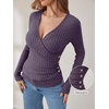 image:imageANRABESS Women Long Sleeve V Neck Shirts  Comfy Soft Sexy SweaterSlim Fit Wrap Top Daily Work Office Vacation Outfits Casual Dressy Spring Fall WinterPurple