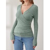 image:imageANRABESS Women Long Sleeve V Neck Shirts  Comfy Soft Sexy SweaterSlim Fit Wrap Top Daily Work Office Vacation Outfits Casual Dressy Spring Fall WinterLight Green