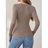 image:imageANRABESS Women Long Sleeve V Neck Shirts  Comfy Soft Sexy SweaterSlim Fit Wrap Top Daily Work Office Vacation Outfits Casual Dressy Spring Fall WinterTan