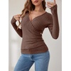 image:imageANRABESS Women Long Sleeve V Neck Shirts  Comfy Soft Sexy SweaterSlim Fit Wrap Top Daily Work Office Vacation Outfits Casual Dressy Spring Fall WinterBrown
