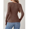 image:imageANRABESS Women Long Sleeve V Neck Shirts  Comfy Soft Sexy SweaterSlim Fit Wrap Top Daily Work Office Vacation Outfits Casual Dressy Spring Fall WinterBrown