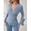 image:imageANRABESS Women Long Sleeve V Neck Shirts  Comfy Soft Sexy SweaterSlim Fit Wrap Top Daily Work Office Vacation Outfits Casual Dressy Spring Fall WinterBlue