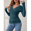 image:imageANRABESS Women Long Sleeve V Neck Shirts  Comfy Soft Sexy SweaterSlim Fit Wrap Top Daily Work Office Vacation Outfits Casual Dressy Spring Fall WinterTeal