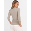 image:imageANRABESS Womens 34 Length Sleeve Ribbed Knit TopsampShirts V Neck Slim Fit Soft Medium Stretch Summer Casual Basic OutfitsBeige