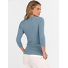 image:imageANRABESS Womens 34 Length Sleeve Ribbed Knit TopsampShirts V Neck Slim Fit Soft Medium Stretch Summer Casual Basic OutfitsGrey Blue