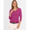 image:imageANRABESS Womens 34 Length Sleeve Ribbed Knit TopsampShirts V Neck Slim Fit Soft Medium Stretch Summer Casual Basic OutfitsHot Pink