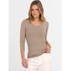image:imageANRABESS Womens 34 Length Sleeve Ribbed Knit TopsampShirts V Neck Slim Fit Soft Medium Stretch Summer Casual Basic OutfitsLight Camel