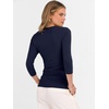 image:imageANRABESS Womens 34 Length Sleeve Ribbed Knit TopsampShirts V Neck Slim Fit Soft Medium Stretch Summer Casual Basic OutfitsNavy Blue
