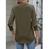 image:imageANRABESS Womens 34 Sleeve Henley Blouse Soft V Neck Top for Dressy Casual Work amp Business Office WearArmy Green