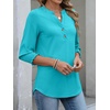 image:imageANRABESS Womens 34 Sleeve Henley Blouse Soft V Neck Top for Dressy Casual Work amp Business Office WearLake