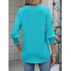 image:imageANRABESS Womens 34 Sleeve Henley Blouse Soft V Neck Top for Dressy Casual Work amp Business Office WearLake