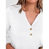 image:imageANRABESS Womens 34 Sleeve Henley Blouse Soft V Neck Top for Dressy Casual Work amp Business Office WearWhite