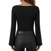 image:imageANRABESS Womens Bell Long Sleeve Boat Neck Crop Tops  Stretchy SoftRuched Slim Fitted ShirtsCute Stylish Y2K Street TeeGoing Out Travel AllDay WearFall FashionYoung GirlsBlack