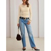 image:imageANRABESS Womens Cowl Neck Long Sleeve ShirtsSoft Ribbed Knit Crop Tops with Side RuchedCasual amp Going Out Tshirts for FallBeige