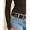 image:imageANRABESS Womens Cowl Neck Long Sleeve ShirtsSoft Ribbed Knit Crop Tops with Side RuchedCasual amp Going Out Tshirts for FallBrown