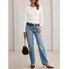image:imageANRABESS Womens Cowl Neck Long Sleeve ShirtsSoft Ribbed Knit Crop Tops with Side RuchedCasual amp Going Out Tshirts for FallWhite