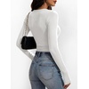 image:imageANRABESS Womens Long Sleeve Ruched Tops  Crew Neck Slim Fitted Basic Tee Shirt Soft Ribbed Stretchy Layer Fall Winter Business Casual amp Work amp Travel Everyday WearWhite