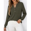 image:imageANRABESS Womens Long Sleeve Shirts 2026 Spring Fashion Dressy Casual Tops Trendy Henley Blouses Cute Work Outfits ClothesArmy Green