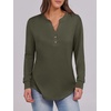 image:imageANRABESS Womens Long Sleeve Shirts 2026 Spring Fashion Dressy Casual Tops Trendy Henley Blouses Cute Work Outfits ClothesArmy Green