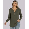 image:imageANRABESS Womens Long Sleeve Shirts 2026 Spring Fashion Dressy Casual Tops Trendy Henley Blouses Cute Work Outfits ClothesArmy Green