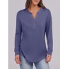 image:imageANRABESS Womens Long Sleeve Shirts 2026 Spring Fashion Dressy Casual Tops Trendy Henley Blouses Cute Work Outfits ClothesBlue Gray