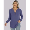 image:imageANRABESS Womens Long Sleeve Shirts 2026 Spring Fashion Dressy Casual Tops Trendy Henley Blouses Cute Work Outfits ClothesBlue Gray