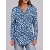 image:imageANRABESS Womens Long Sleeve Shirts 2026 Spring Fashion Dressy Casual Tops Trendy Henley Blouses Cute Work Outfits ClothesBlue White Floral