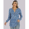 image:imageANRABESS Womens Long Sleeve Shirts 2026 Spring Fashion Dressy Casual Tops Trendy Henley Blouses Cute Work Outfits ClothesBlue White Floral
