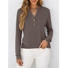 image:imageANRABESS Womens Long Sleeve Shirts 2026 Spring Fashion Dressy Casual Tops Trendy Henley Blouses Cute Work Outfits ClothesBrown