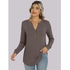 image:imageANRABESS Womens Long Sleeve Shirts 2026 Spring Fashion Dressy Casual Tops Trendy Henley Blouses Cute Work Outfits ClothesBrown