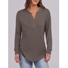 image:imageANRABESS Womens Long Sleeve Shirts 2026 Spring Fashion Dressy Casual Tops Trendy Henley Blouses Cute Work Outfits ClothesBrown