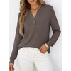 image:imageANRABESS Womens Long Sleeve Shirts 2026 Spring Fashion Dressy Casual Tops Trendy Henley Blouses Cute Work Outfits ClothesBrown