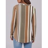 image:imageANRABESS Womens Long Sleeve Shirts 2026 Spring Fashion Dressy Casual Tops Trendy Henley Blouses Cute Work Outfits ClothesBrown White Strip