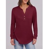 image:imageANRABESS Womens Long Sleeve Shirts 2026 Spring Fashion Dressy Casual Tops Trendy Henley Blouses Cute Work Outfits ClothesBurgundy