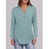 image:imageANRABESS Womens Long Sleeve Shirts 2026 Spring Fashion Dressy Casual Tops Trendy Henley Blouses Cute Work Outfits ClothesCadet Blue